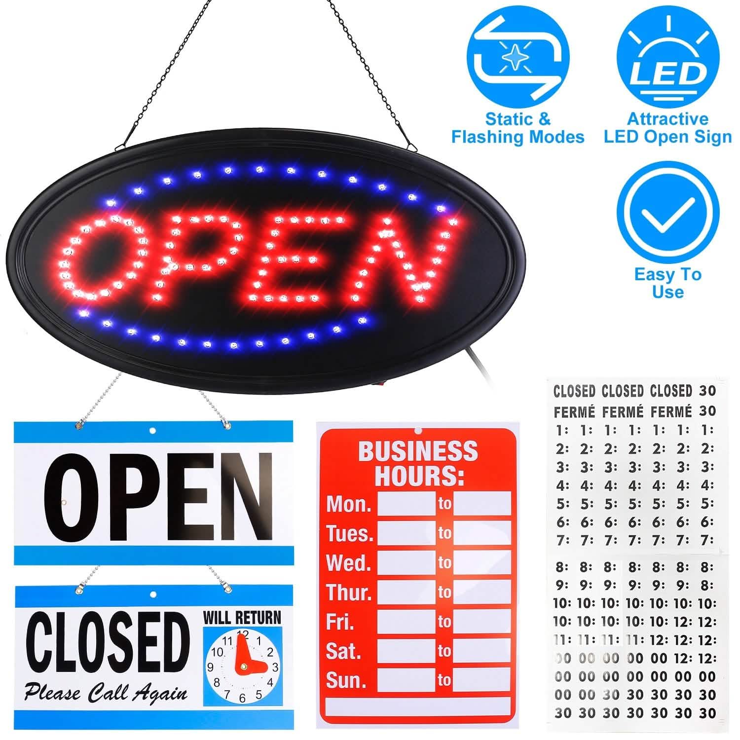 Business Neon Open Sign Advertisement Board with Steady Flashing Modes School, Office & Art Supplies - Tophatter Daily Deals