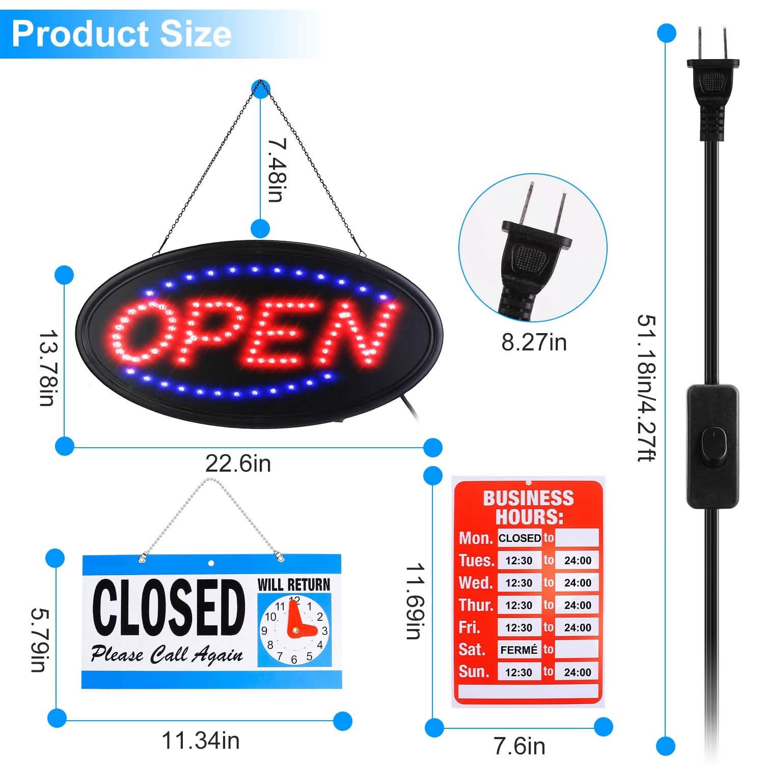 Business Neon Open Sign Advertisement Board with Steady Flashing Modes School, Office & Art Supplies - Tophatter Daily Deals