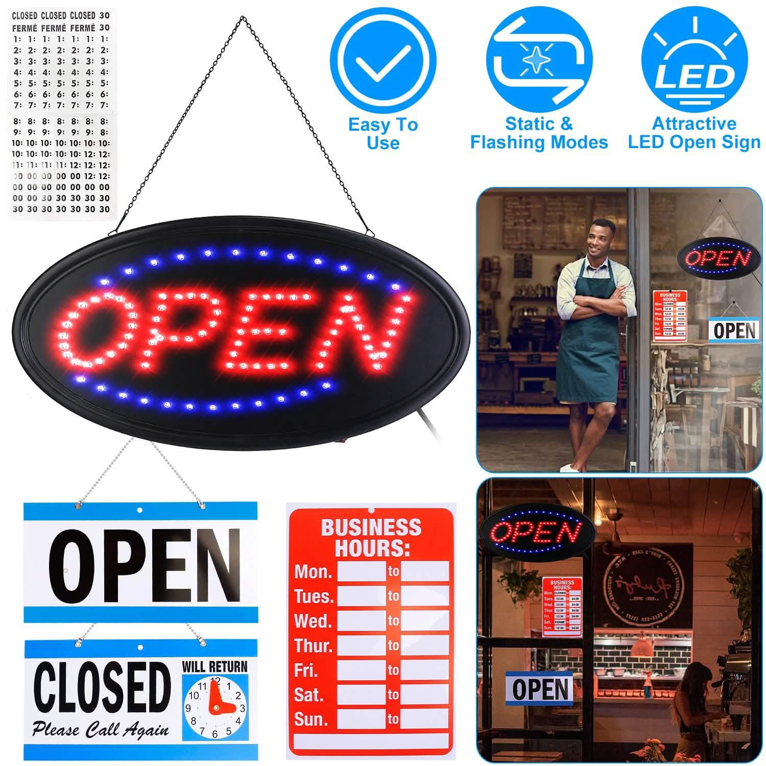 Business Neon Open Sign Advertisement Board with Steady Flashing Modes School, Office & Art Supplies - Tophatter Daily Deals