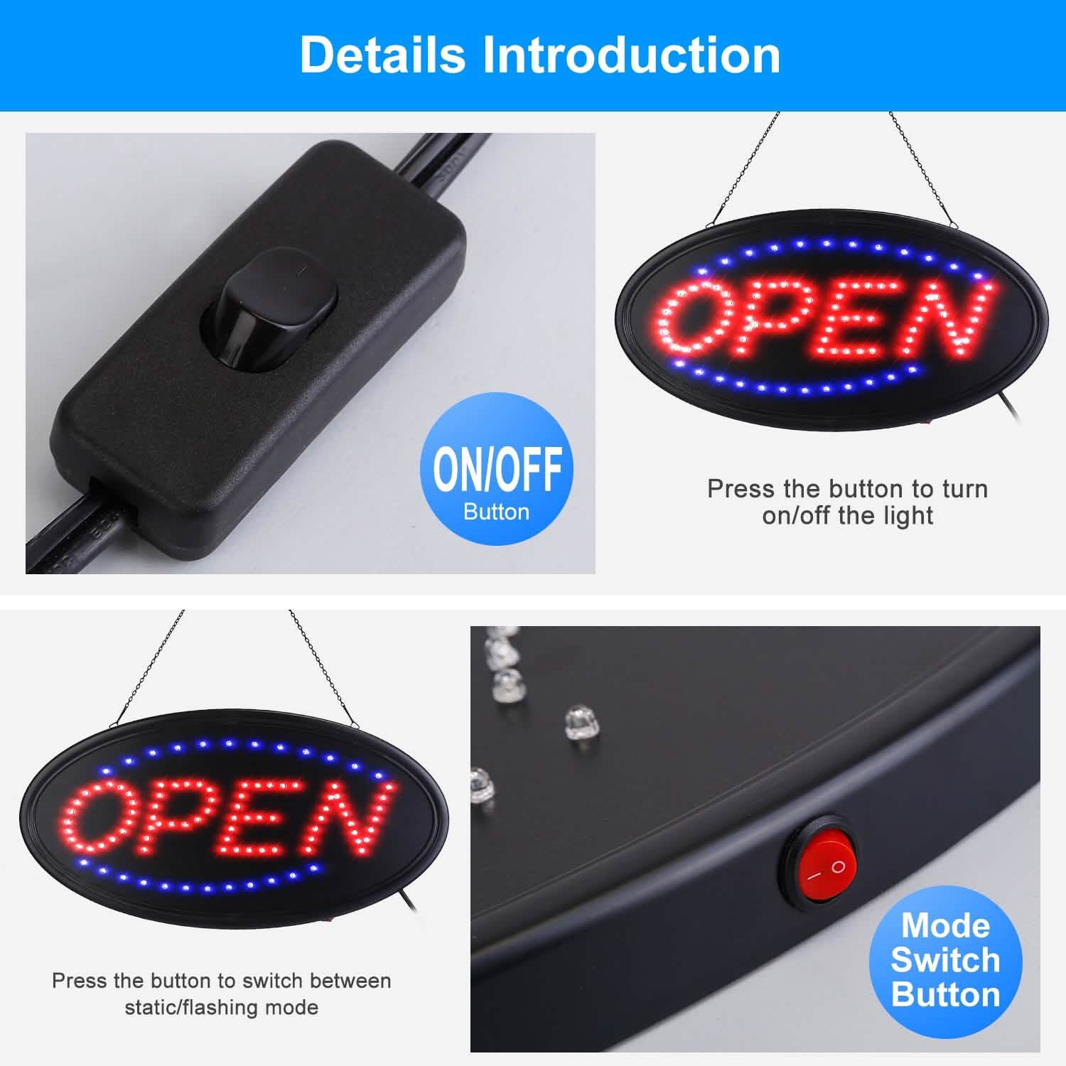 Business Neon Open Sign Advertisement Board with Steady Flashing Modes School, Office & Art Supplies - Tophatter Daily Deals