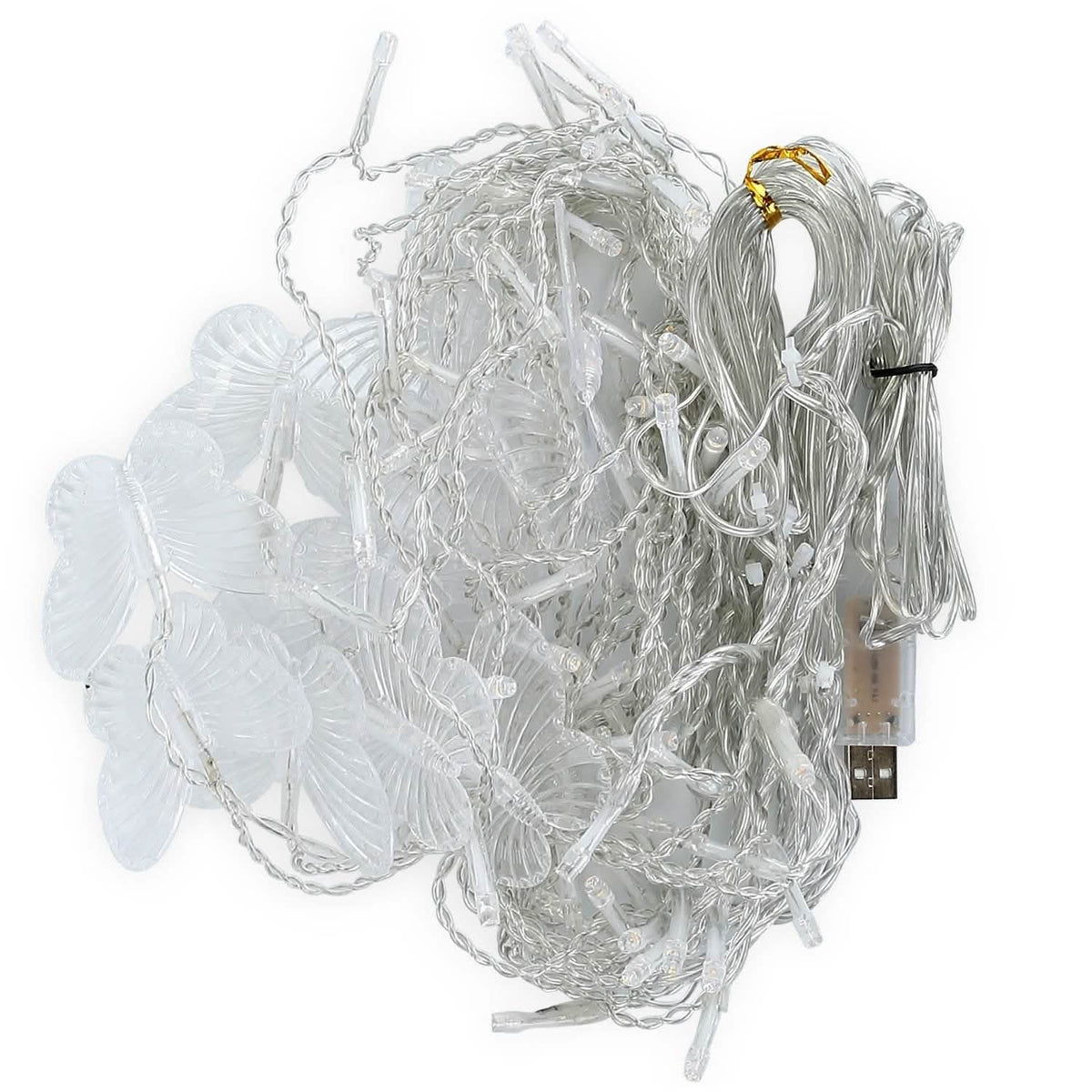 Butterfly Curtain String Lights USB Powered with 8 Modes 96 LED Remote Control String & Fairy Lights - Tophatter Daily Deals