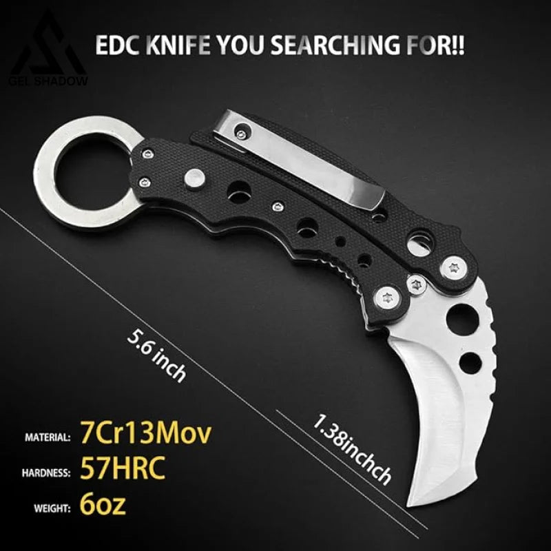 Butterfly Karambit EDC Compact knife Quick Open-GS129 Pocket Knives - Tophatter Daily Deals