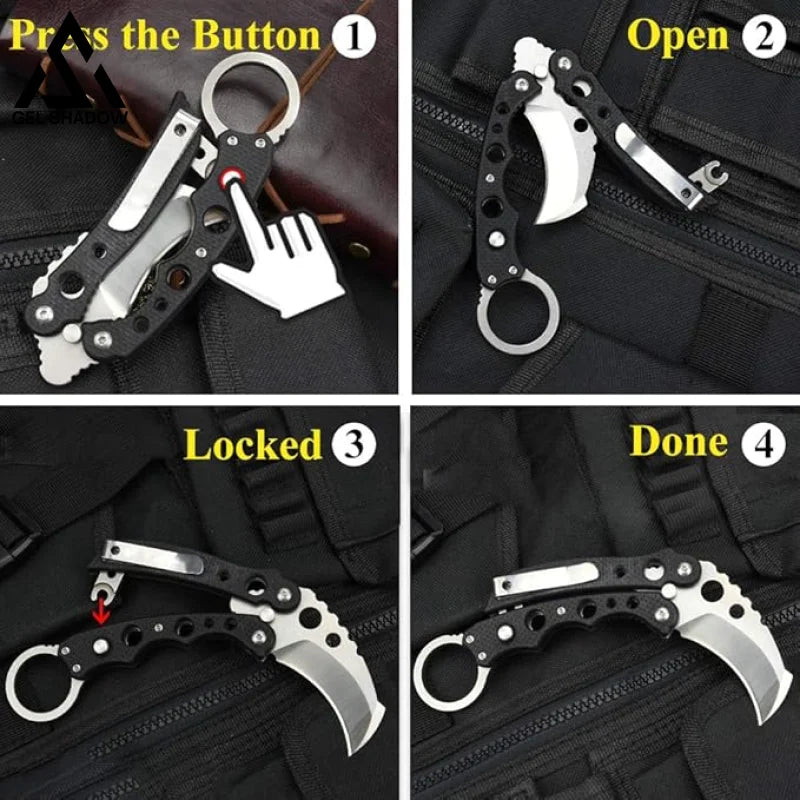 Butterfly Karambit EDC Compact knife Quick Open-GS129 Pocket Knives - Tophatter Daily Deals