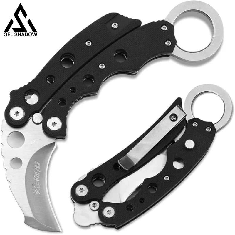 Butterfly Karambit EDC Compact knife Quick Open-GS129 SR199C Pocket Knives - Tophatter Daily Deals