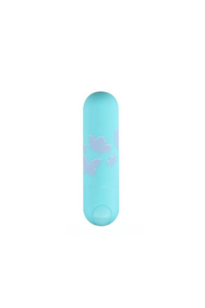 Maia Toys - Julia Rechargeable Butterfly Print Bullet - Teal Sex Toy - Tophatter Daily Deals