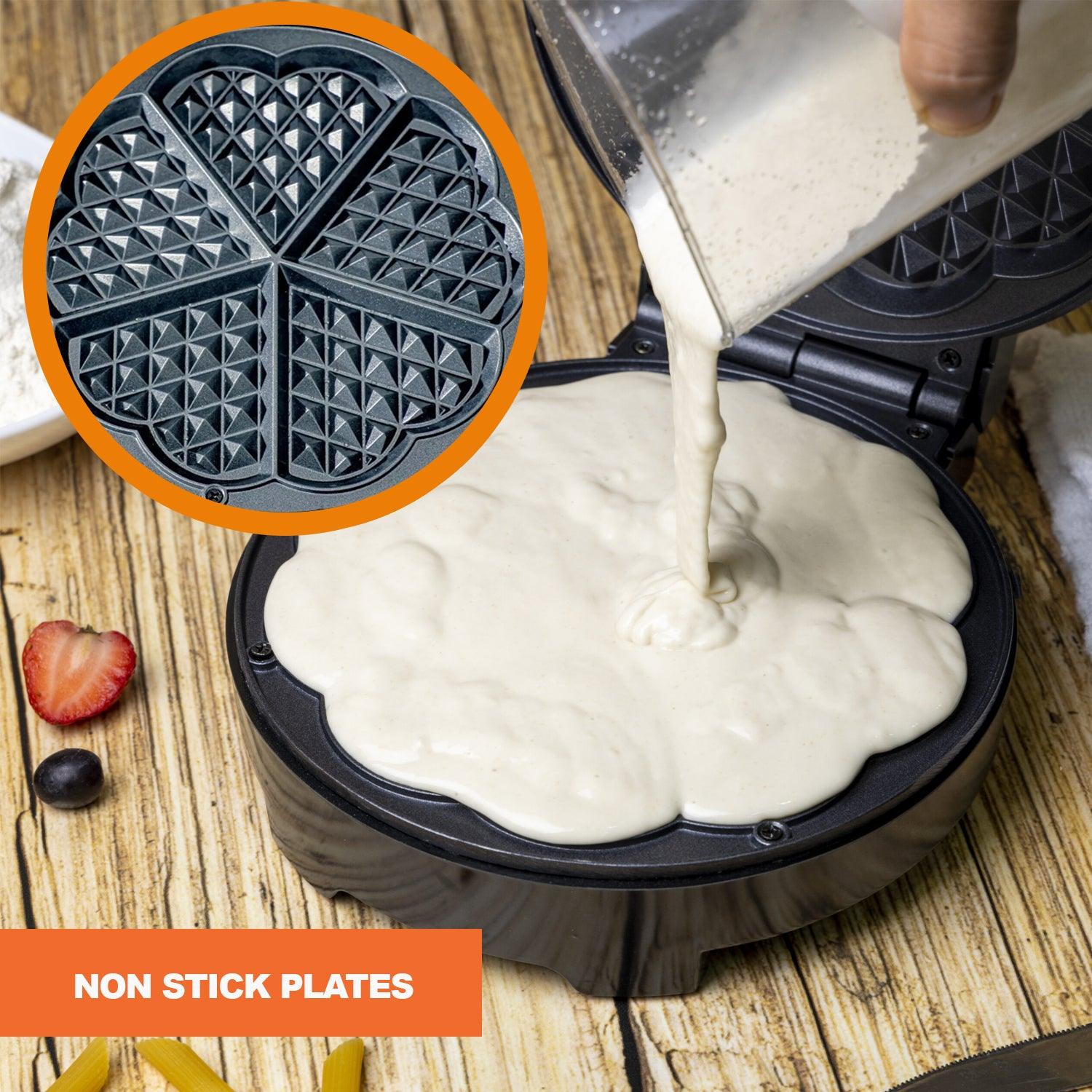 Waffle Maker Machine – Bubble & Heart Shaped Belgian Waffle Iron for Delicious Treats (1000W Non-Stick) Electronic - Tophatter Daily Deals