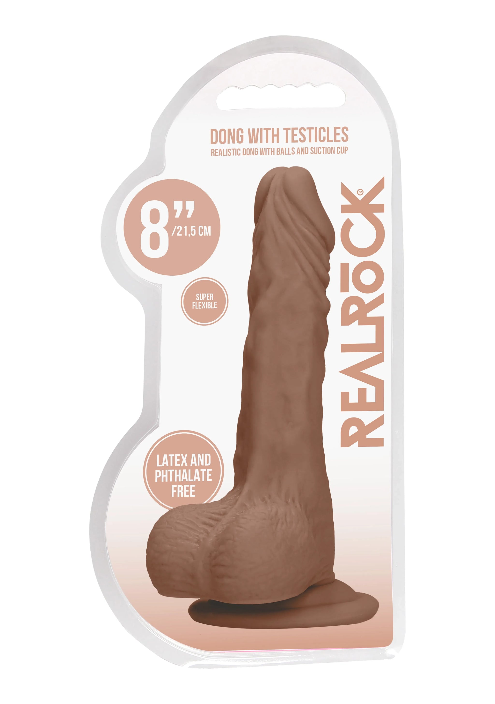 RealRock 8 Inch Realistic Dong with Balls – Phthalate-Free Dong > Dildos > Realistic Dildos - Tophatter Daily Deals