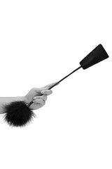 Ouch by Shots Toys - Black & White - Crop with Feather Tickler - Black BDSM - Tophatter Daily Deals