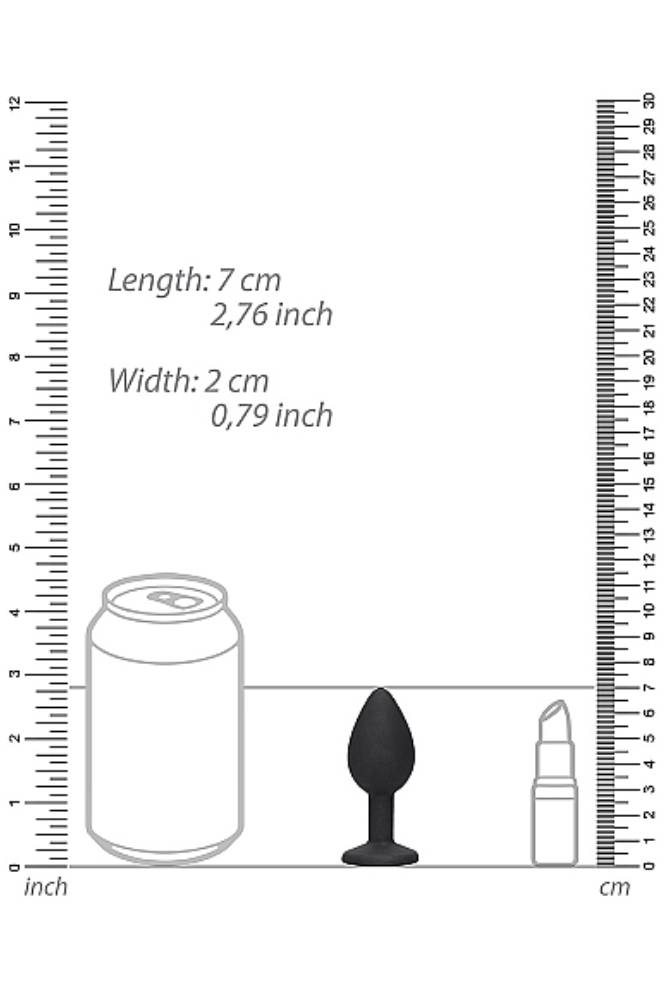 Ouch by Shots Toys - Black & White - Silicone Butt Plug with Removable Jewel - Black Sex Toy - Tophatter Daily Deals