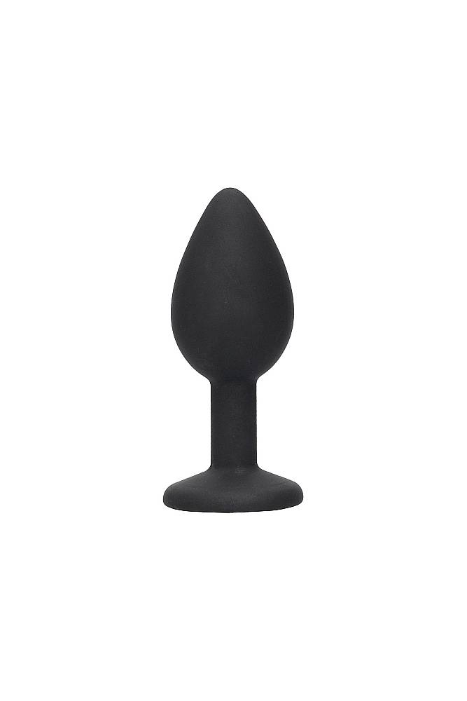 Ouch by Shots Toys - Black & White - Silicone Butt Plug with Removable Jewel - Black Sex Toy - Tophatter Daily Deals