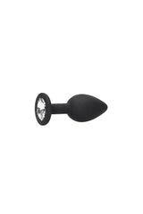 Ouch by Shots Toys - Black & White - Silicone Butt Plug with Removable Jewel - Black Sex Toy - Tophatter Daily Deals