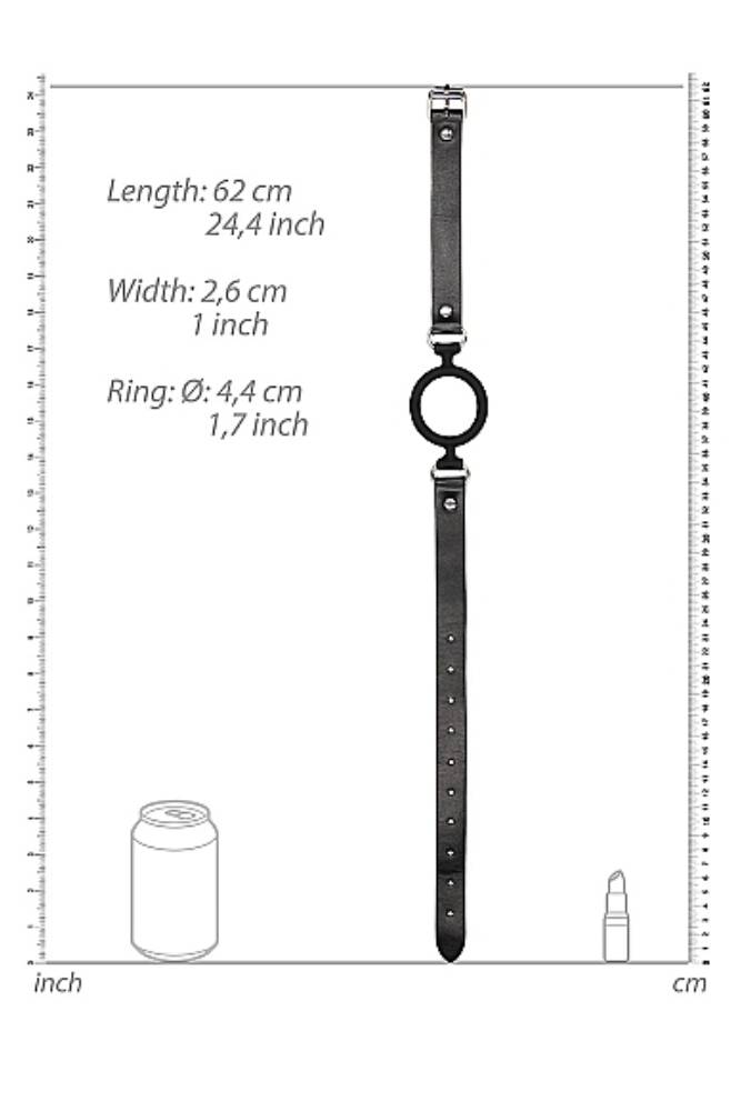 Ouch by Shots Toys - Black & White - Silicone Ring Gag with Adjustable Bonded Leather Straps - Black BDSM - Tophatter Daily Deals