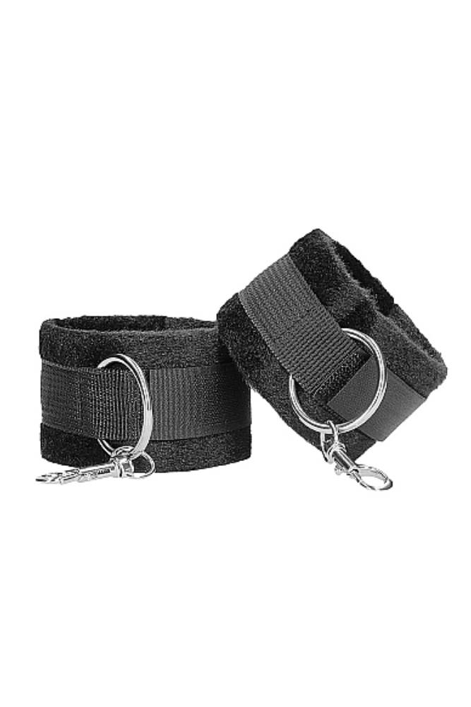 Ouch by Shots Toys - Black & White - Velcro Wrist/Ankle Cuffs with Adjustable Straps - Black BDSM - Tophatter Daily Deals