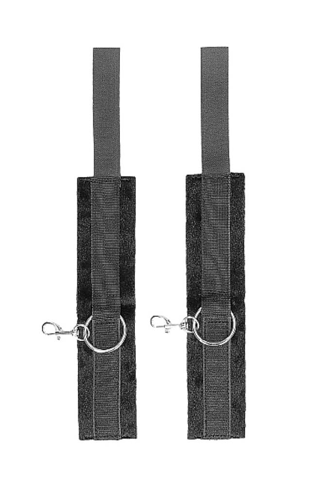 Ouch by Shots Toys - Black & White - Velcro Wrist/Ankle Cuffs with Adjustable Straps - Black BDSM - Tophatter Daily Deals