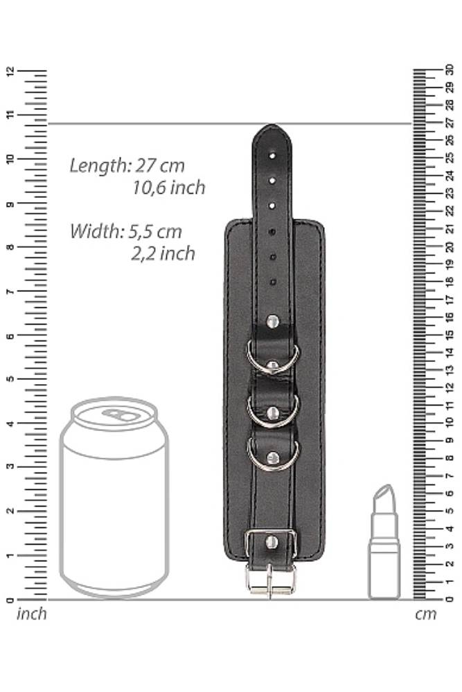 Ouch by Shots Toys - Black & White - Bonded Leather Wrist or Ankle Cuffs - Black BDSM - Tophatter Daily Deals