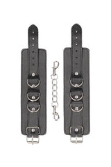 Ouch by Shots Toys - Black & White - Bonded Leather Wrist or Ankle Cuffs - Black BDSM - Tophatter Daily Deals
