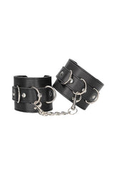 Ouch by Shots Toys - Black & White - Bonded Leather Wrist or Ankle Cuffs - Black BDSM - Tophatter Daily Deals