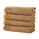 Cotton Diamond Waffle Weave Bath Towel Set - Grayson Collection Bath Towel (Pack of 4) Mocha Bath - Tophatter Daily Deals