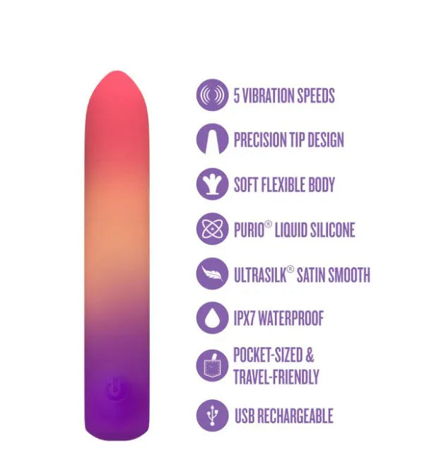 Play With Me Sunset Passion – Bullet Vibrator with 5 Vibration Speeds > Vibrators > Mini Vibrators - Tophatter Daily Deals