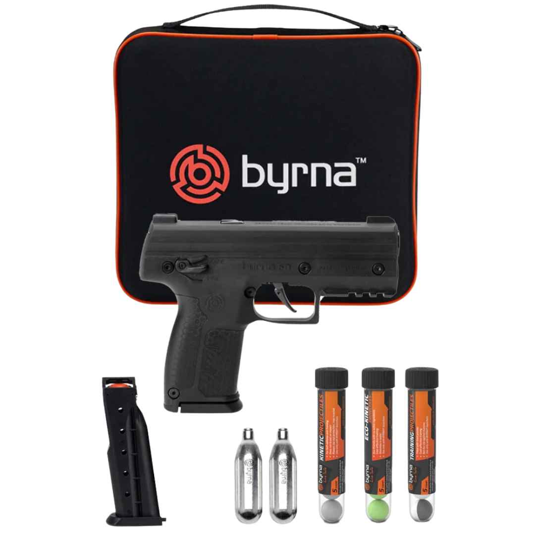Byrna® SD Self-Defense Kinetic and Chemical Launcher Kit Black Pepper Spray - Tophatter Daily Deals