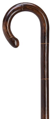 Scorched Oak Cane: Tourist Handle, Notched Design Tourist Handled Canes - Tophatter Daily Deals