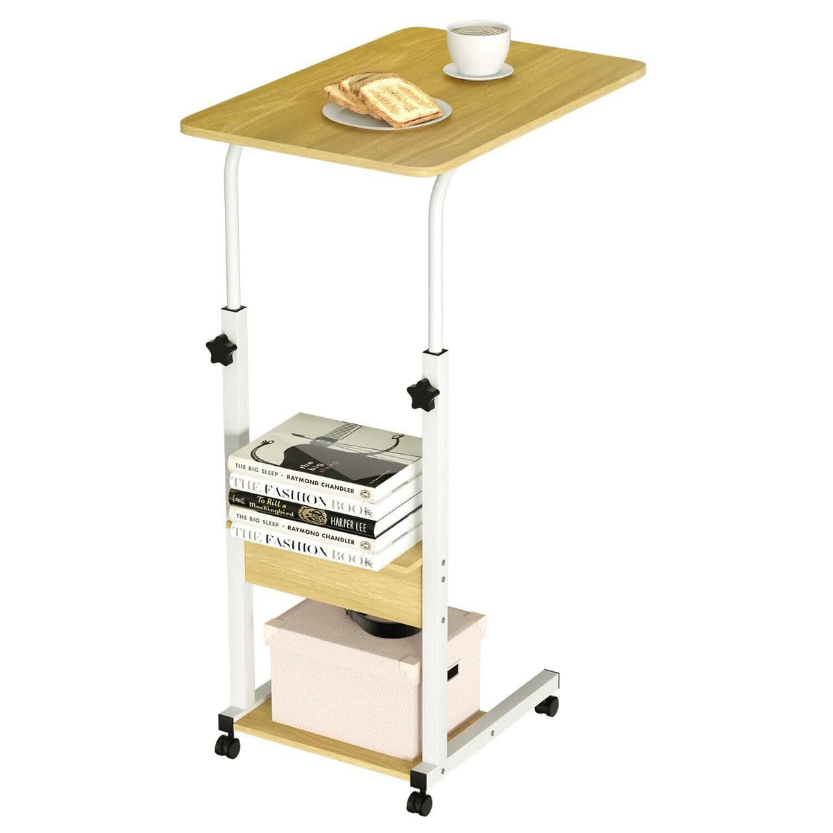 C Side Laptop Small Slim Snack Side Table Beige Furniture & Decor - Tophatter Daily Deals