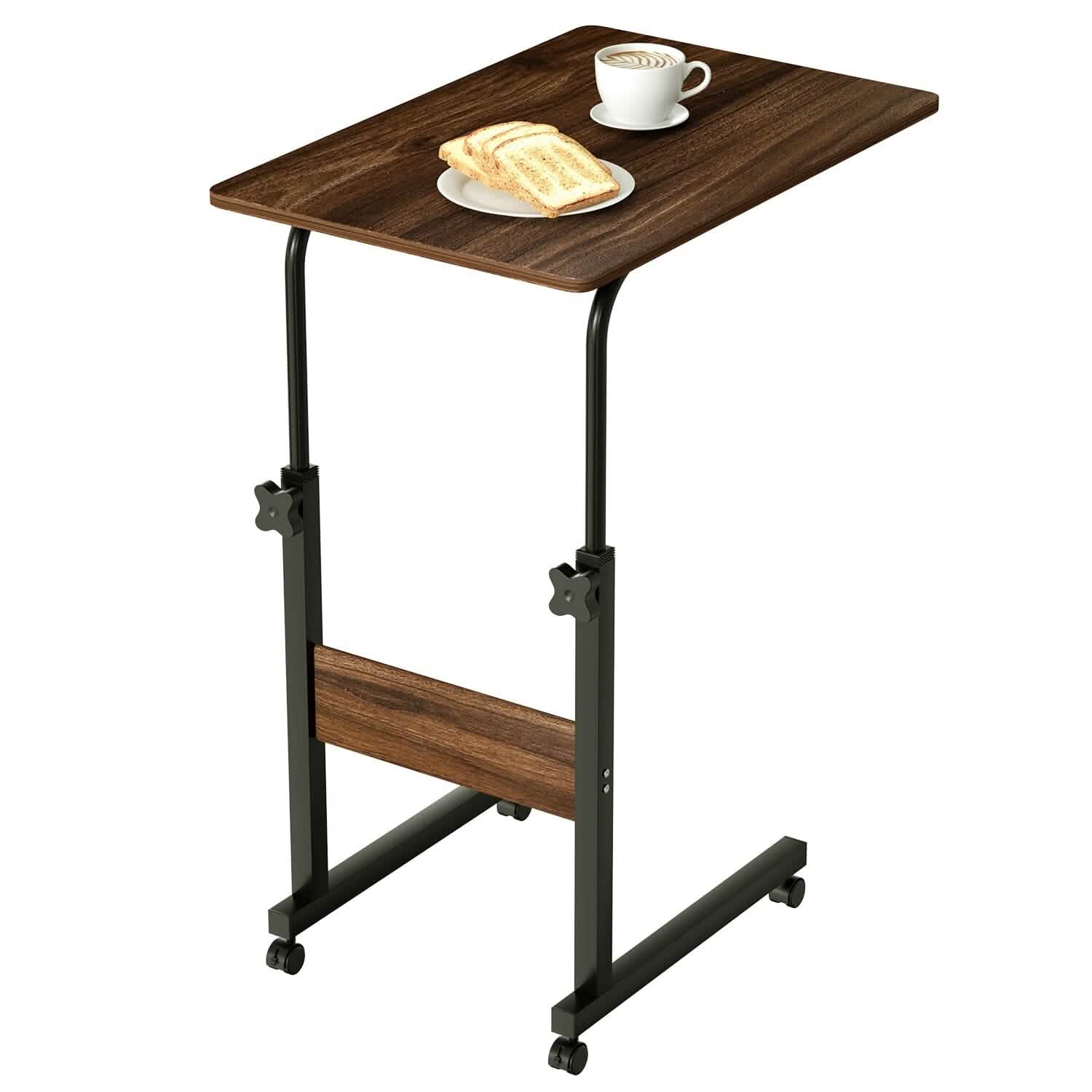 C Side Laptop Small Slim Snack Side Table Brown Furniture & Decor - Tophatter Daily Deals