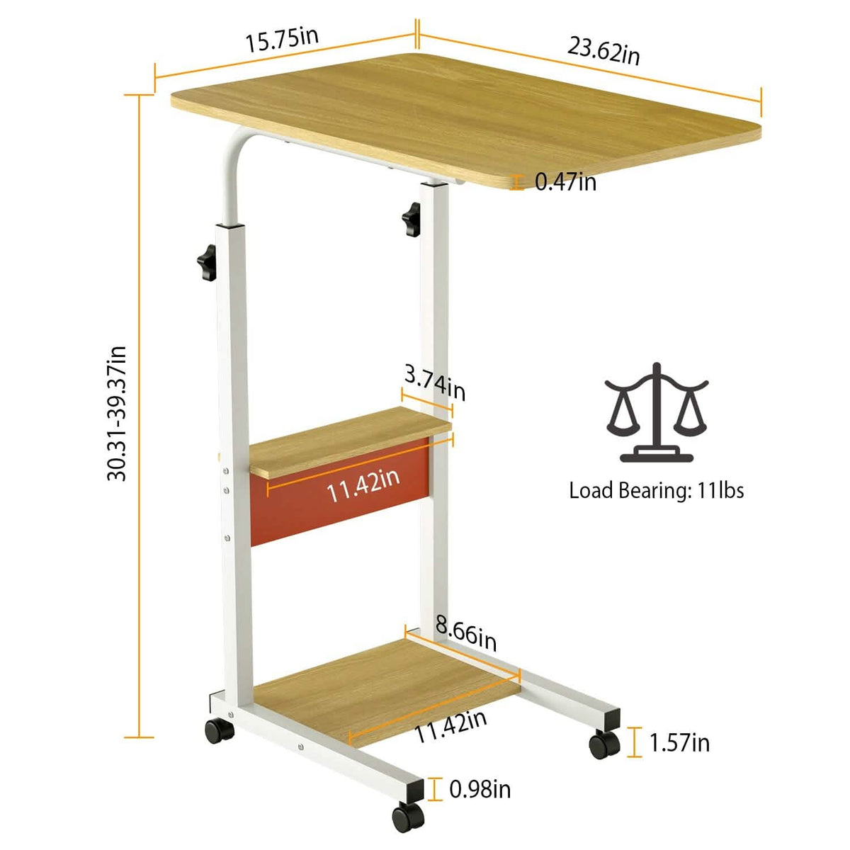 C Side Laptop Small Slim Snack Side Table Furniture & Decor - Tophatter Daily Deals