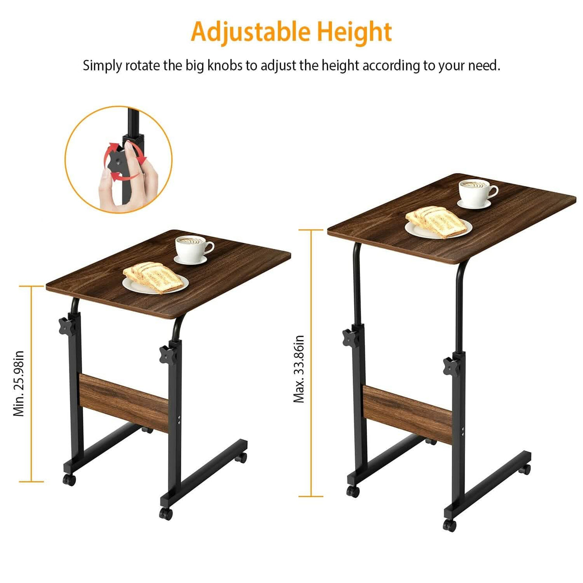 C Side Laptop Small Slim Snack Side Table Furniture & Decor - Tophatter Daily Deals