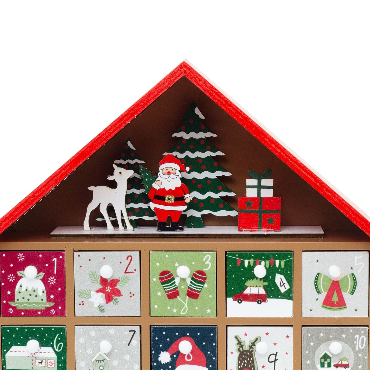 Red House Christmas Advent Calendar | Wooden Fill Your Own Advent Calendar Advent Calendar - Tophatter Daily Deals