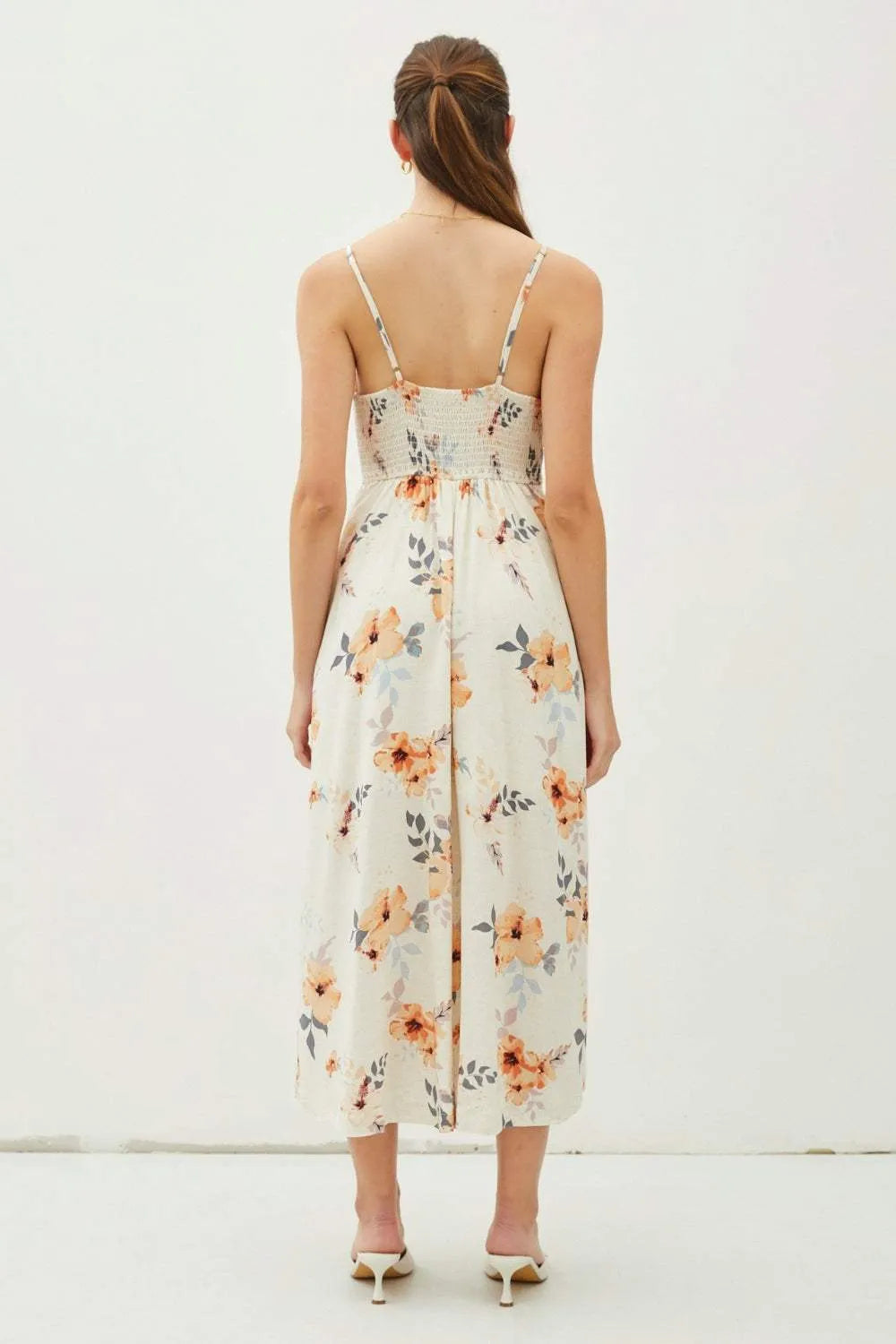 Be Cool Floral Button Down Cami Midi Dress Casual Dresses - Tophatter Daily Deals