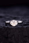 1.5 Carat Moissanite 925 Sterling Silver Ring 1 Carat - Tophatter Daily Deals