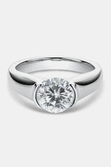 1.5 Carat Moissanite 925 Sterling Silver Ring 1 Carat - Tophatter Daily Deals