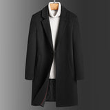 Warm Classic Men's Long Wool Coat - Slim, Wool, Winter Black 3D Changing Face Moving Picture Frame - Tophatter Daily Deals
