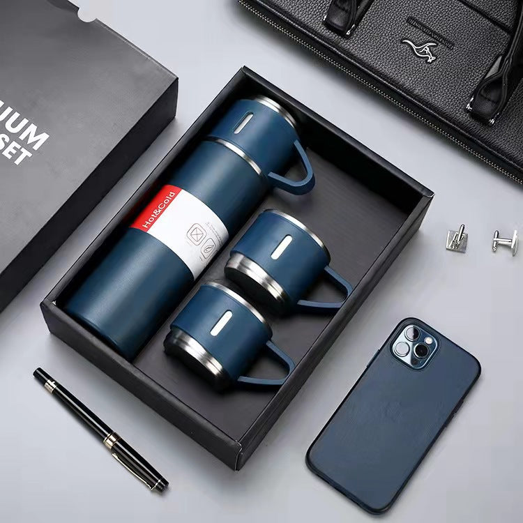 Business Gift Set Company Gift Event Stainless Steel Vacuum Flask Suit blue 500ML 0 - Tophatter Daily Deals