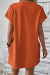 Pocketed Round Neck Short Sleeve Dress Casual Dresses - Tophatter Daily Deals