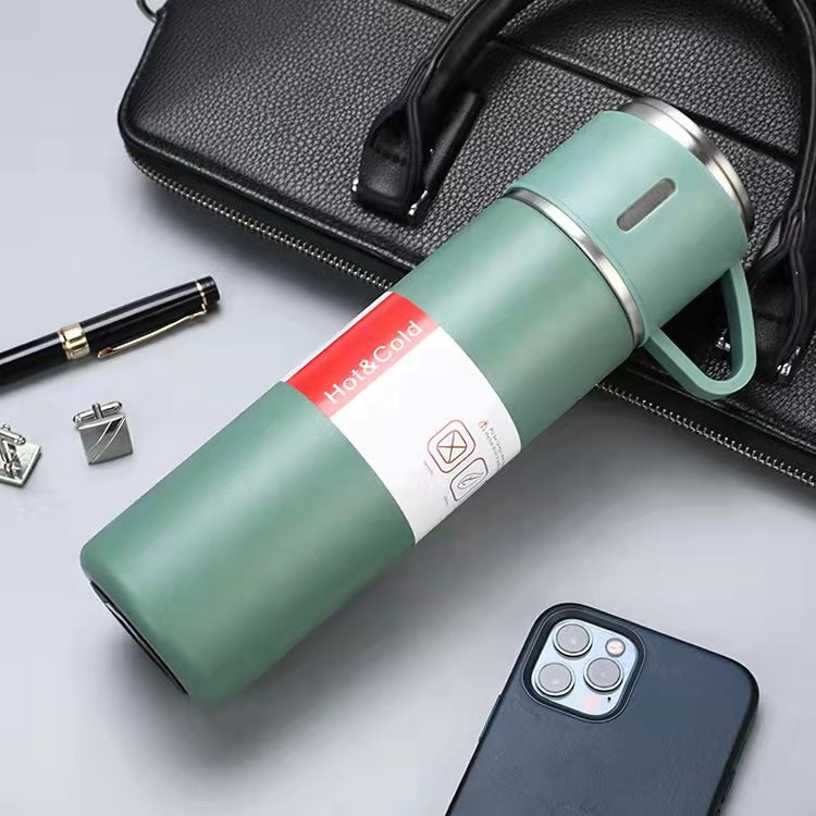 Business Gift Set Company Gift Event Stainless Steel Vacuum Flask Green 500ML 0 - Tophatter Daily Deals