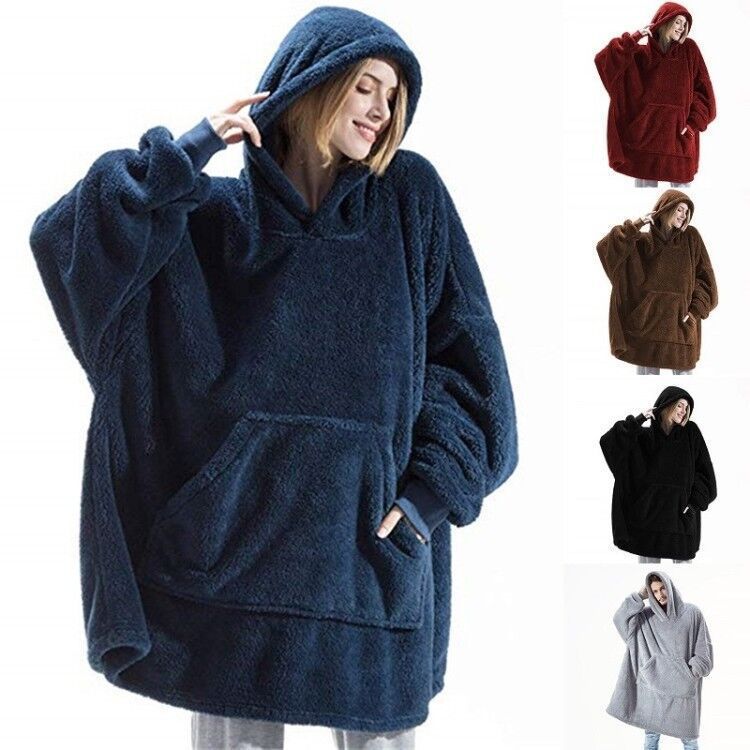 Warm Cozy Women Blanket Hoodie - Oversized Fleece Lounging 3D Changing Face Moving Picture Frame - Tophatter Daily Deals