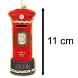 London Postbox Bauble | Luxury Fabric Christmas Tree Hanging Ornament - 11cm Baubles - Tophatter Daily Deals