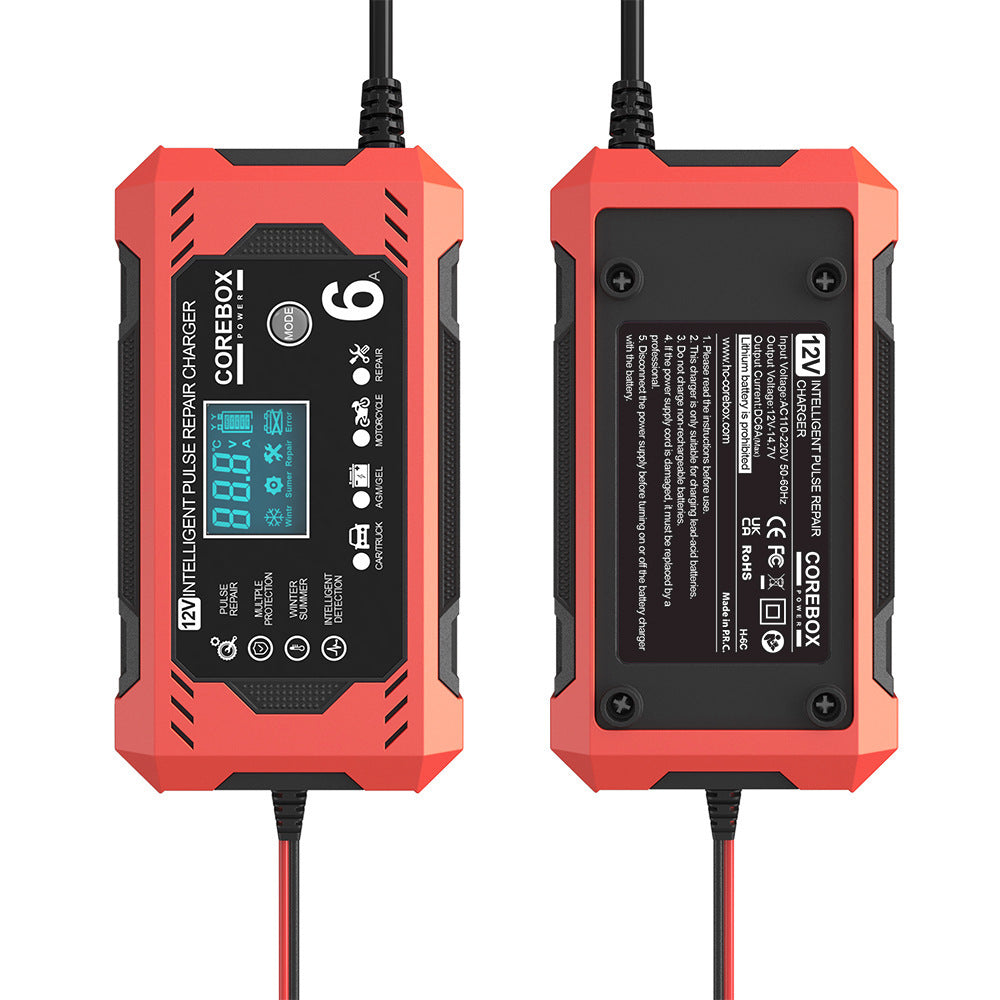 12V6A Smart Battery Charger AGM Start Stop 0 - Tophatter Daily Deals