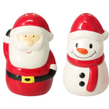 Christmas Santa & Snowman Salt and Pepper Shakers | Ceramic Salt & Pepper Set Salt and Pepper Shakers - Tophatter Daily Deals