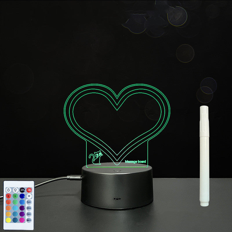 3D Acrylic Board Handwriting Message Board LED Light Style6 Black B 0 - Tophatter Daily Deals