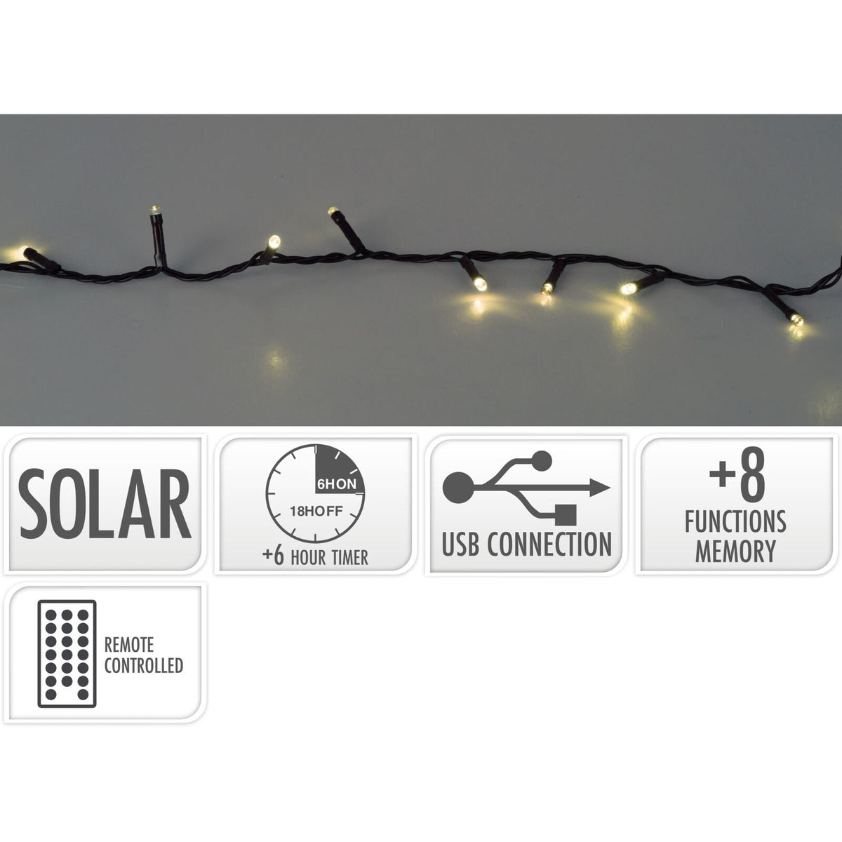 Outdoor Solar Fairy Lights 240 Warm White LEDs, 13 Modes, Timer & Remote Control String Lights - Tophatter Daily Deals