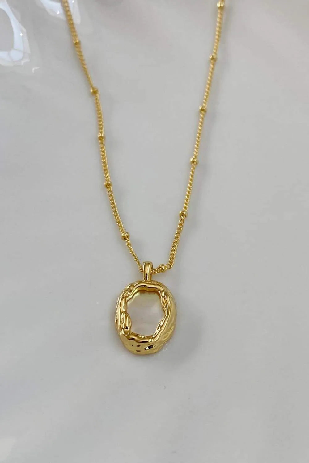 Shell Shape Copper 14K Gold Plated Necklace White One Size Necklaces - Tophatter Daily Deals