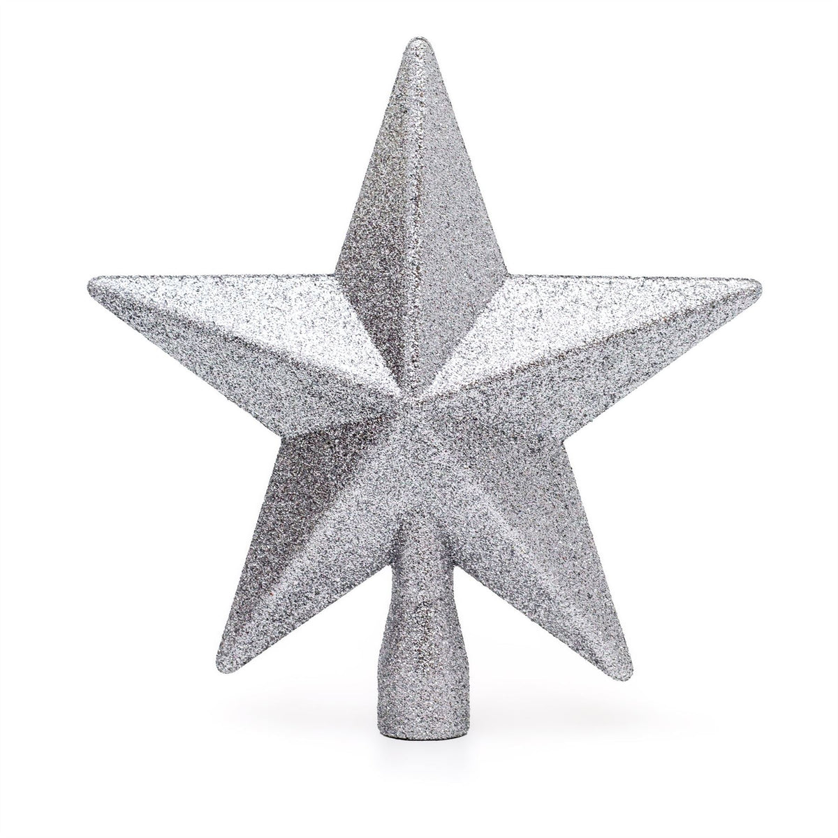Silver Star Christmas Tree Topper | Sparkling Silver Christmas Tree Topper Tree Decoration - Tophatter Daily Deals