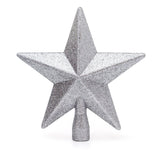 Silver Star Christmas Tree Topper | Sparkling Silver Christmas Tree Topper Tree Decoration - Tophatter Daily Deals