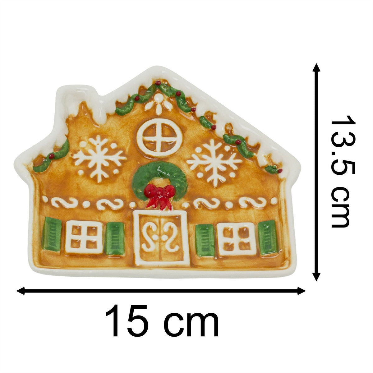 Small Ceramic Gingerbread House Plate | Gingerbread Dish Christmas Snack Plate Plate - Tophatter Daily Deals