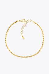 925 Sterling Silver Twisted Bracelet Gold One Size Bracelets - Tophatter Daily Deals