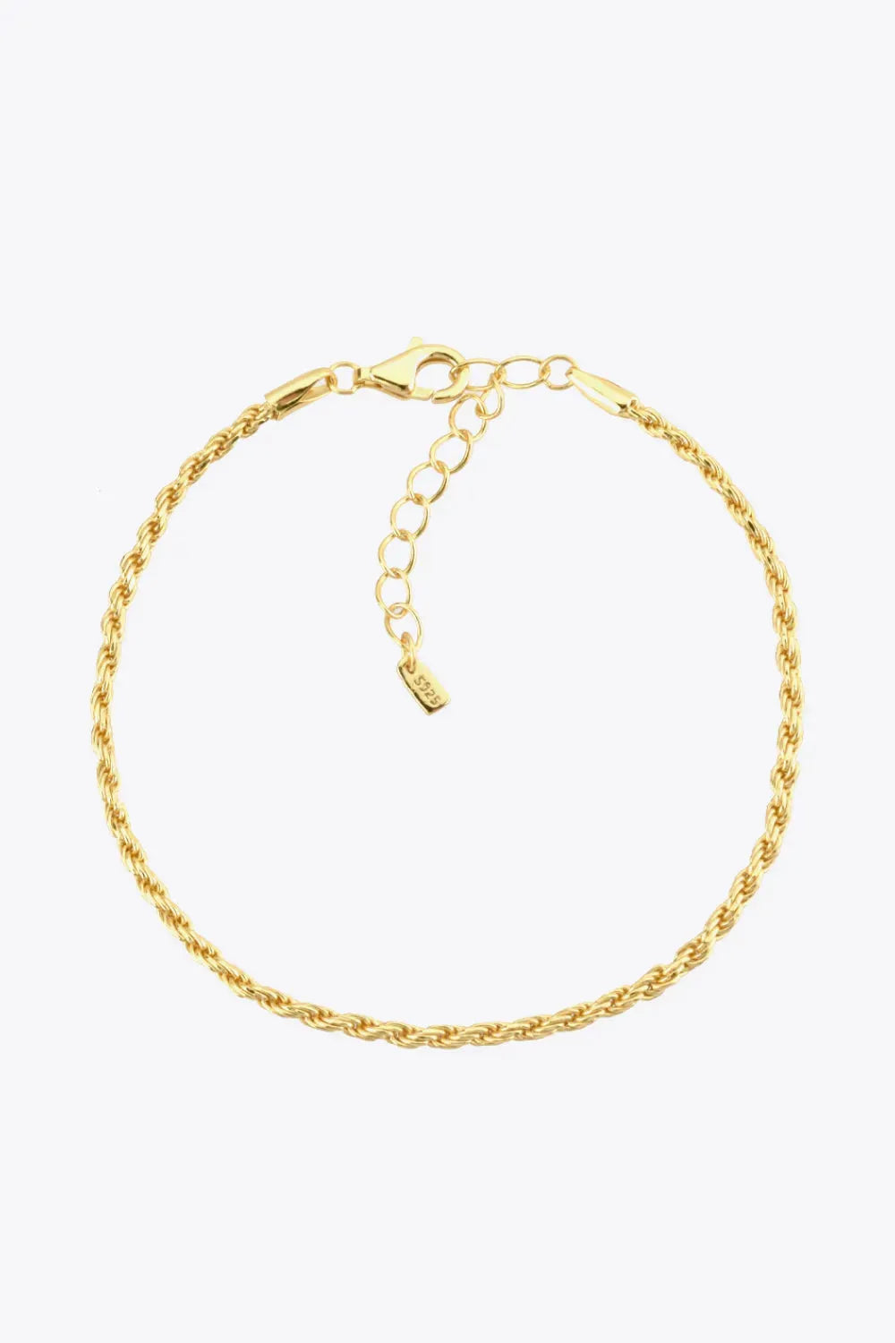 925 Sterling Silver Twisted Bracelet Gold One Size Bracelets - Tophatter Daily Deals