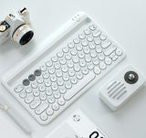 Bluetooth Keyboard Android Can Connect To Mobile Phone Tablet Notebook Mute Cute White USB 0 - Tophatter Daily Deals